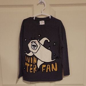 Zara Kids Winter Fan Graphic Long Sleeve Shirt - Gray